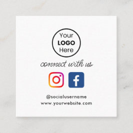 QRコーカスタムドレトロソーシャルメディアと接続 スクエア名刺