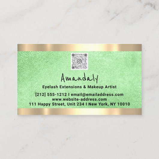 QRコーカスタムドロゴグリーンレモン 名刺 (裏面)