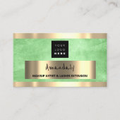 QRコーカスタムドロゴグリーンレモン 名刺 (正面)