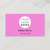 QRコーカスタムドロゴソーシャルオンラインショップピンク 名刺 (裏面)