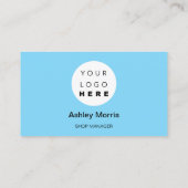 QRコーカスタムドロゴソーシャルオンラインショップブルー 名刺 (裏面)