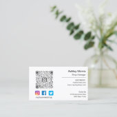 QRコーカスタムドロゴソーシャルオンラインショップホワイト 名刺 (スタンド正面)