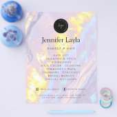 QRコーカスタムドロゴ紫ホログラフィエレガントック チラシ (シングル)