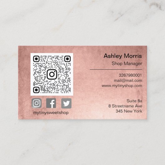 QRコーカスタムドロゴSocial Online Shop Insert 名刺 (正面)