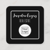 QRコーカスタムドロモダンゴ黒小規模企業 スクエア名刺 (正面)