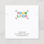 QRコーカスタムド付きロゴのネックレス表示カード スクエア名刺 (正面)