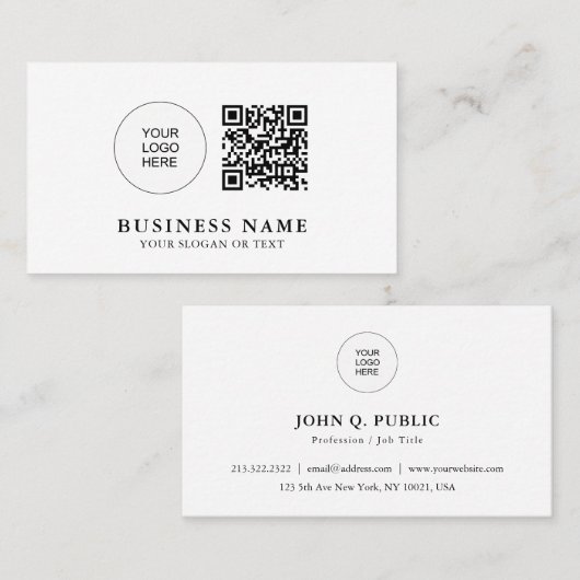 QRコーカスタムド会社ロゴはこちら名刺 名刺 (正面/裏面)