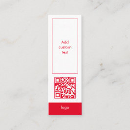 qrコーカスタムド営業シンプル赤ブックマークカード スキニー名刺