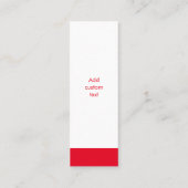 qrコーカスタムド営業シンプル赤ブックマークカード スキニー名刺 (裏面)
