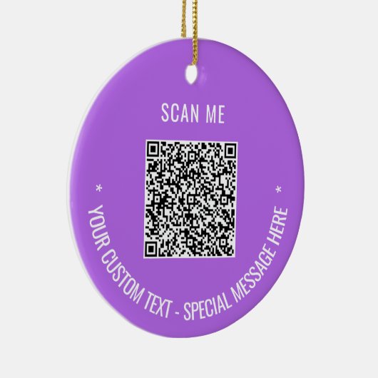 QRコーカスタムド文字クリスマスオーナメントあなたの色 セラミックオーナメント (右)