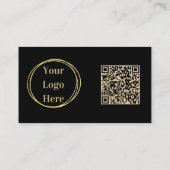 QRコーカスタムド黒モダン金ゴールド 名刺 (裏面)