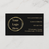 QRコーカスタムド黒モダン金ゴールド 名刺 (正面)