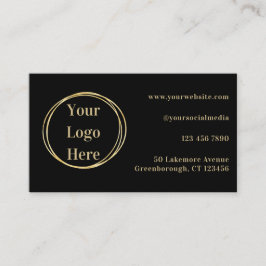 QRコーカスタムド黒モダン金ゴールド 名刺