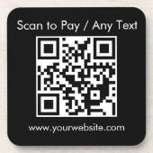 QRコーカスタムド/文字ブラックスクエアコルク裏抜き コースター (正面)