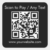 QRコーカスタムド/文字ブラックスクエアステッカーシート スクエアシール (正面)