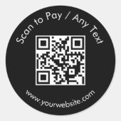 QRコーカスタムド/文字ブラックラウンドスティッカーシート ラウンドシール (正面)