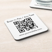 QRコーカスタムド/文字ホワイトスクエアコルク裏抜き コースター (左側)