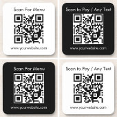 QRコーカスタムド/文字ホワイトスクエアコルク裏抜き コースター