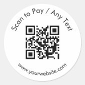 QRコーカスタムド/文字ホワイトラウンドスティッカーシート ラウンドシール (正面)