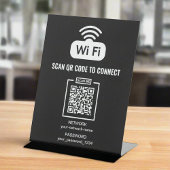 QRコーカスタムドl白黒ネットワークパスワード 台座サイン