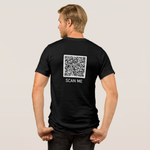 QRコーカスタムドTシャツあなたのスキャン情報ギフトおもしろいギフト トライブレンドTシャツ