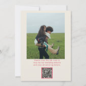 QRコーカラフルドはっきりしたファンキー写真結婚の 招待状 (裏面)