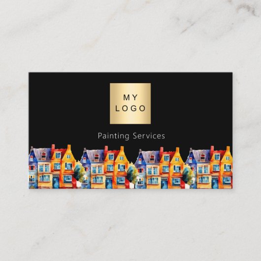 QRコーカラフルドロ絵画ゴを収納する 名刺 (正面)