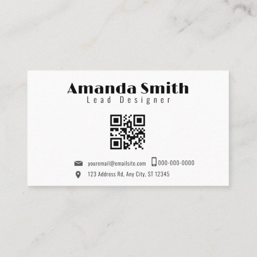 QRコーカラフルド付き幾何モダンデザイン 名刺 (裏面)