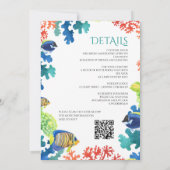 QRコーカラフルド付き水族館結婚式招待状 招待状 (裏面)