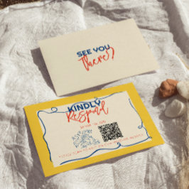 QRコーカラフルド手書き予測できなカイ結婚ズ 出欠カード