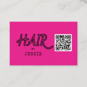 QRコークールドピンク美容師名刺 名刺 (正面)