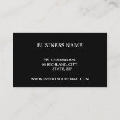 QRコーコンテンポラリードカスタムスクエア付き黒いロゴ 名刺 (裏面)