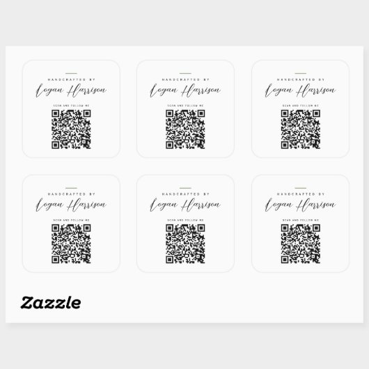 QRコーシンプルドで手作りパーソナライズされたされた スクエアシール (シート)