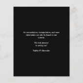 QRコーシンプルドの黒結婚大エンクロージャカード (裏面)