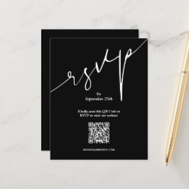 QRコーシンプルドの黒結婚大エンクロージャカード