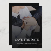 QRコーシンプルドを使用したミニマリスト結婚写真 セーブザデート (正面/裏面)