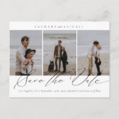 QRコーシンプルドアーチ写真ウェディング日付を保存 案内ポストカード (正面)