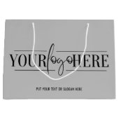 QRコーシンプルドカスタム・ビジネス・グレー付き・ロゴ ラージペーパーバッグ (正面)