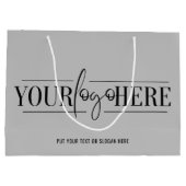 QRコーシンプルドカスタム・ビジネス・グレー付き・ロゴ ラージペーパーバッグ (裏面)