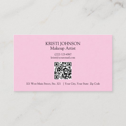 QRコーシンプルドクライアント評価ピンクロイヤリティ 名刺 (裏面)