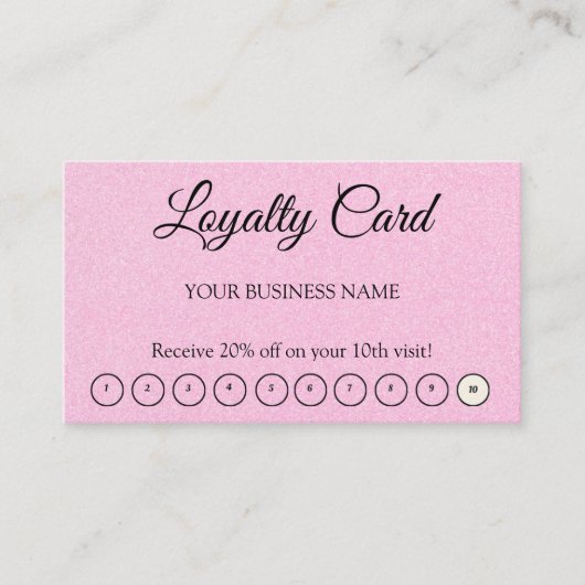 QRコーシンプルドクライアント評価ピンクロイヤリティ 名刺 (正面)