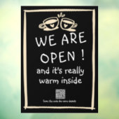 qrコーシンプルドコーヒーショップ大きなウィンドウクリング ウィンドウサイン (シート3)