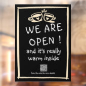 qrコーシンプルドコーヒーショップ大きなウィンドウクリング ウィンドウサイン (シート2)