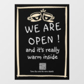 qrコーシンプルドコーヒーショップ大きなウィンドウクリング ウィンドウサイン (シート)