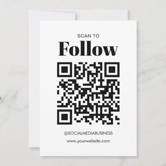 QRコーシンプルドソーシャルメディ後を追アに対する予算スキャン 案内状 (正面)