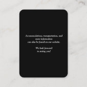 QRコーシンプルドブラックのエンク結婚ロージャカード エンクロージャーカード (裏面)