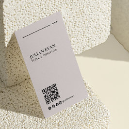 QRコーシンプルドモダン・ベージュのミニマリストにリンク 名刺