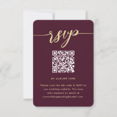 QRコーシンプルド付きマルサラウェディングRSVP 出欠カード (正面)