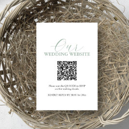 QRコーシンプルド付き結婚WebサイトRSVPカード 招待状