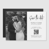 QRコーシンプルド写真モダン日付の保存 (正面/裏面)